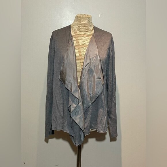Eileen Fisher Sweaters - Eileen Fisher Cardigan Linen Silk Grey Size Large